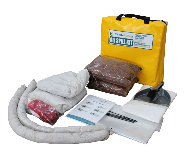 10 Litre Oil & Fuel Spill Kit - Pack Of 12, With Absorbent Socks, Pads & Disposal Bag
